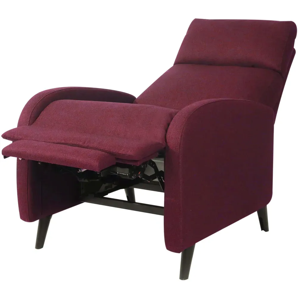 Brooklyn Manual Recliner Chair - Red, Linen