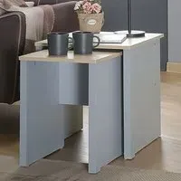 Brooklyn Nest of Tables Set of 2 - Grey, Oak