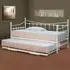 Brooklyn Ornate Single Day Bed with Trundle - White, Metal