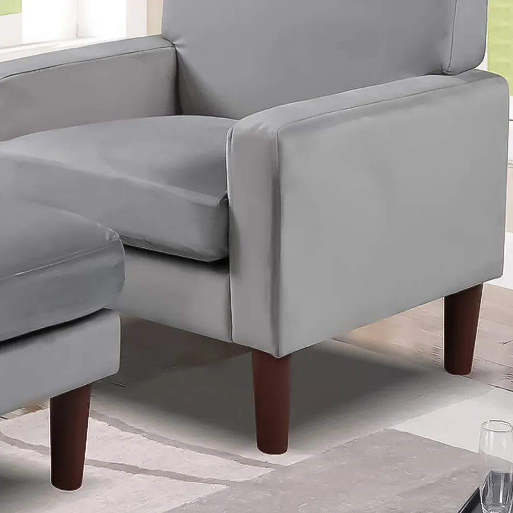 Brooklyn Plush Armchair with Footstool - Grey, Velvet