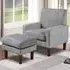Brooklyn Plush Armchair with Footstool - Grey, Velvet