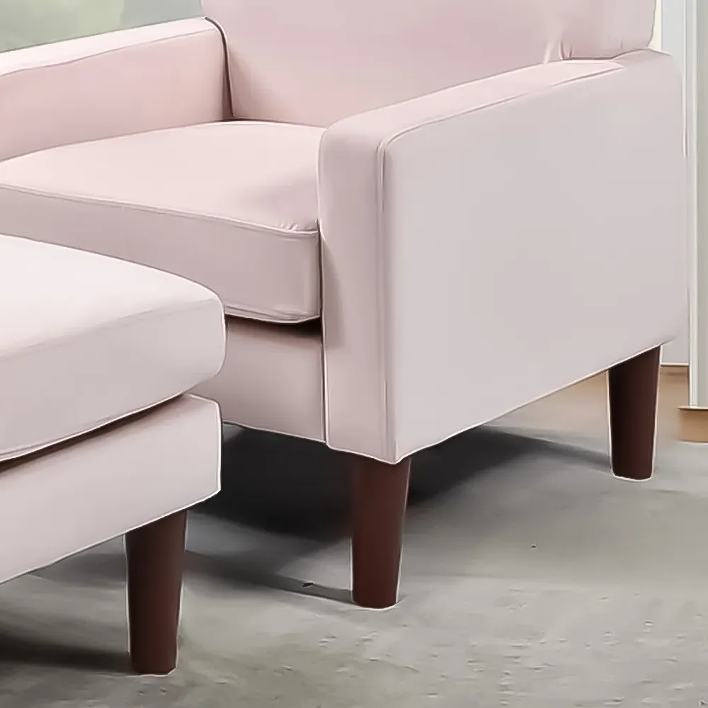 Brooklyn Plush Armchair with Footstool - Pink, Velvet