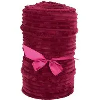 Brooklyn Plush Ribbed Throw - Plum