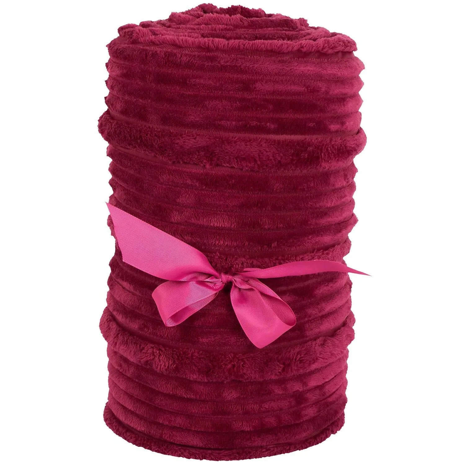 Brooklyn Plush Ribbed Throw - Plum image