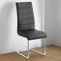 Brooklyn Set of 2 Dining Chairs - Black, Faux Leather