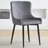 Brooklyn Set of 2 Dining Chairs - Grey, Velvet
