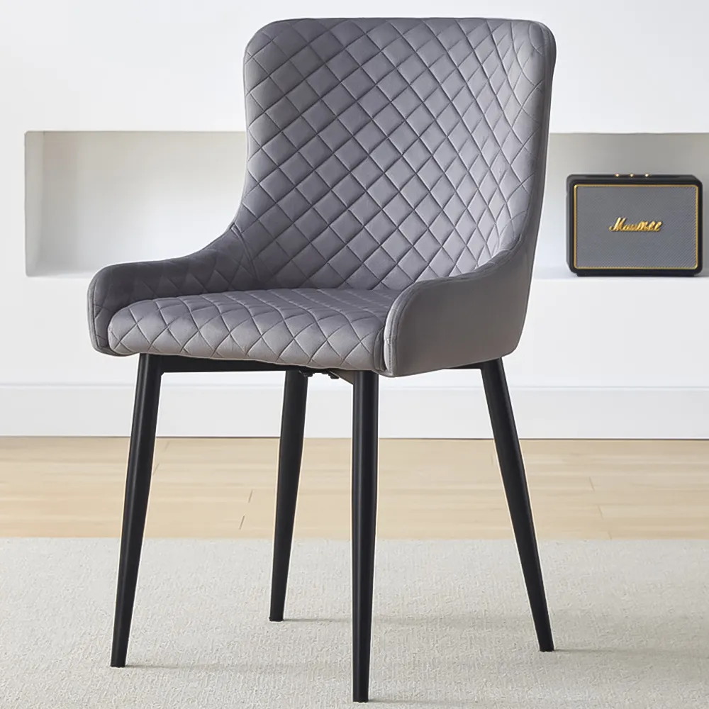 Brooklyn Set of 2 Dining Chairs - Grey, Velvet image