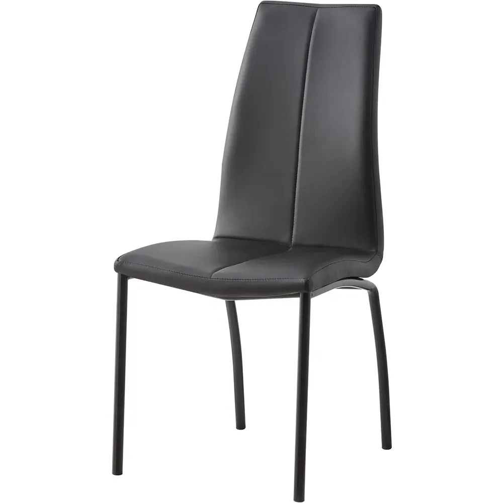 Brooklyn Set of 4 Dining Chairs - Black, Faux Leather