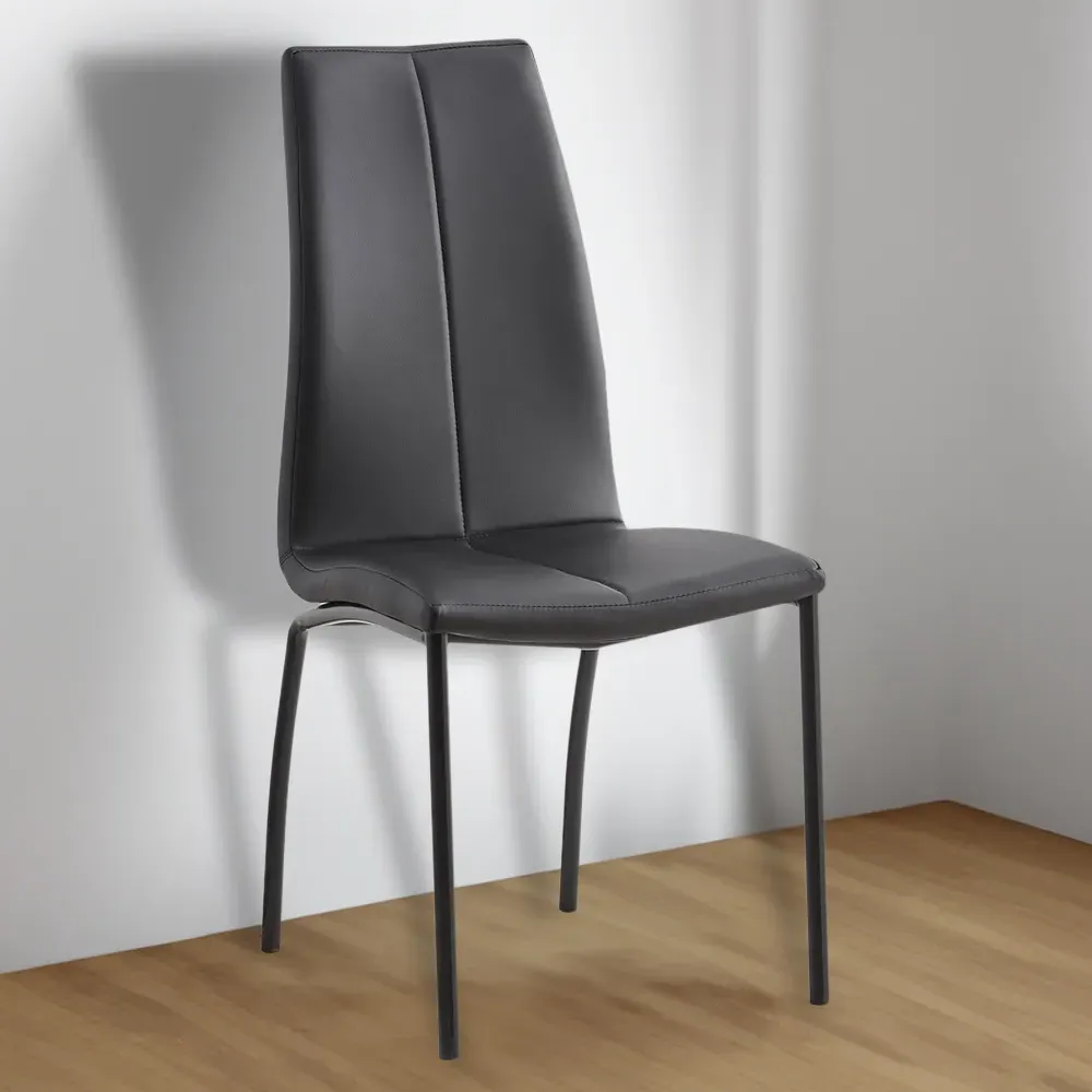 Brooklyn Set of 4 Dining Chairs - Black, Faux Leather image