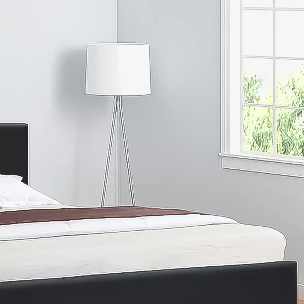 Brooklyn Single Bed Frame - Black, Faux Leather