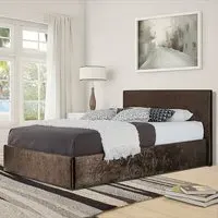 Brooklyn Single Bed Frame - Brown, Crushed Velvet