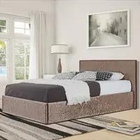 Brooklyn Single Bed Frame - Brown, Crushed Velvet