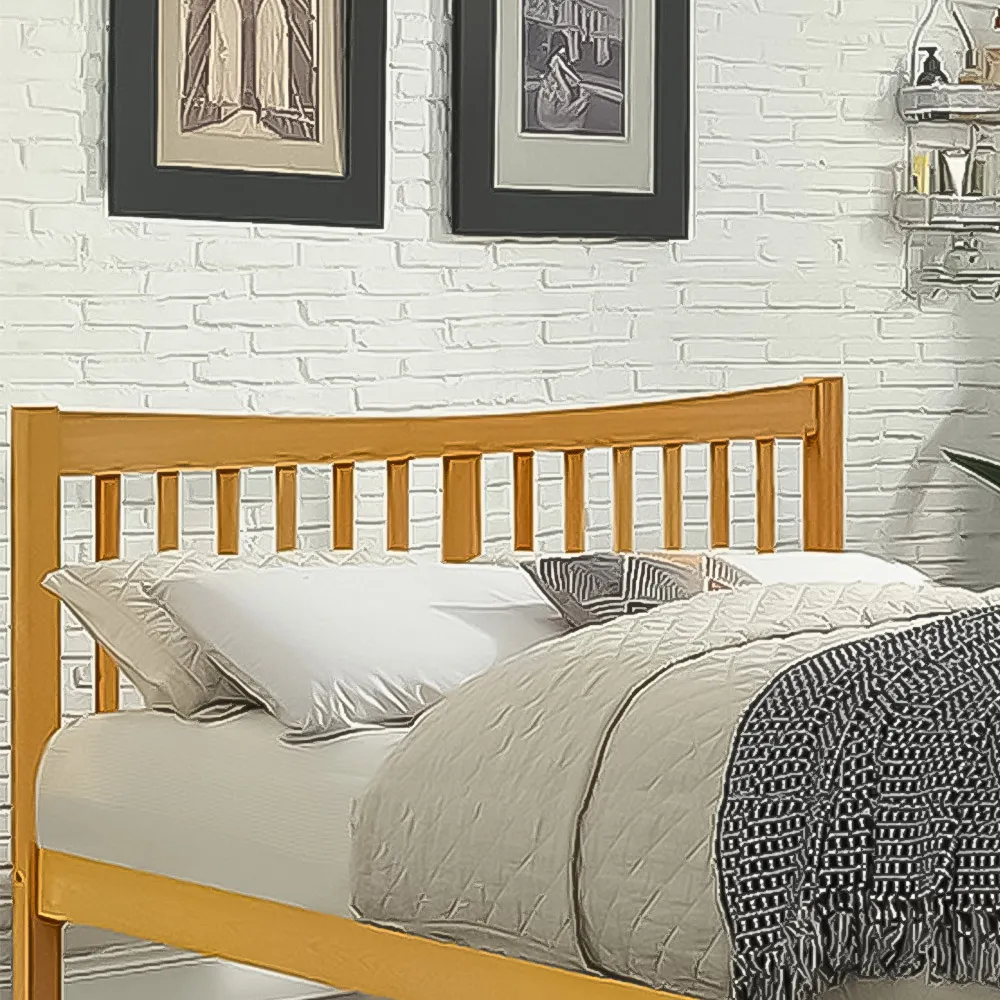 Brooklyn Single Bed Frame - Caramel, Pine