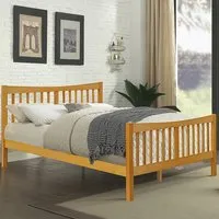 Brooklyn Single Bed Frame - Caramel, Pine