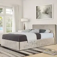 Brooklyn Single Bed Frame - Cream, Crushed Velvet