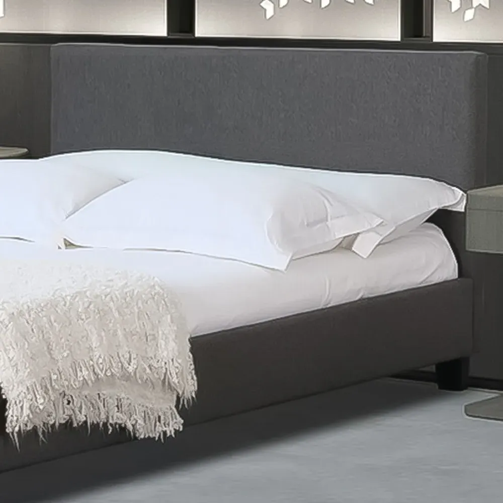 Brooklyn Single Bed Frame - Dark Grey, Fabric