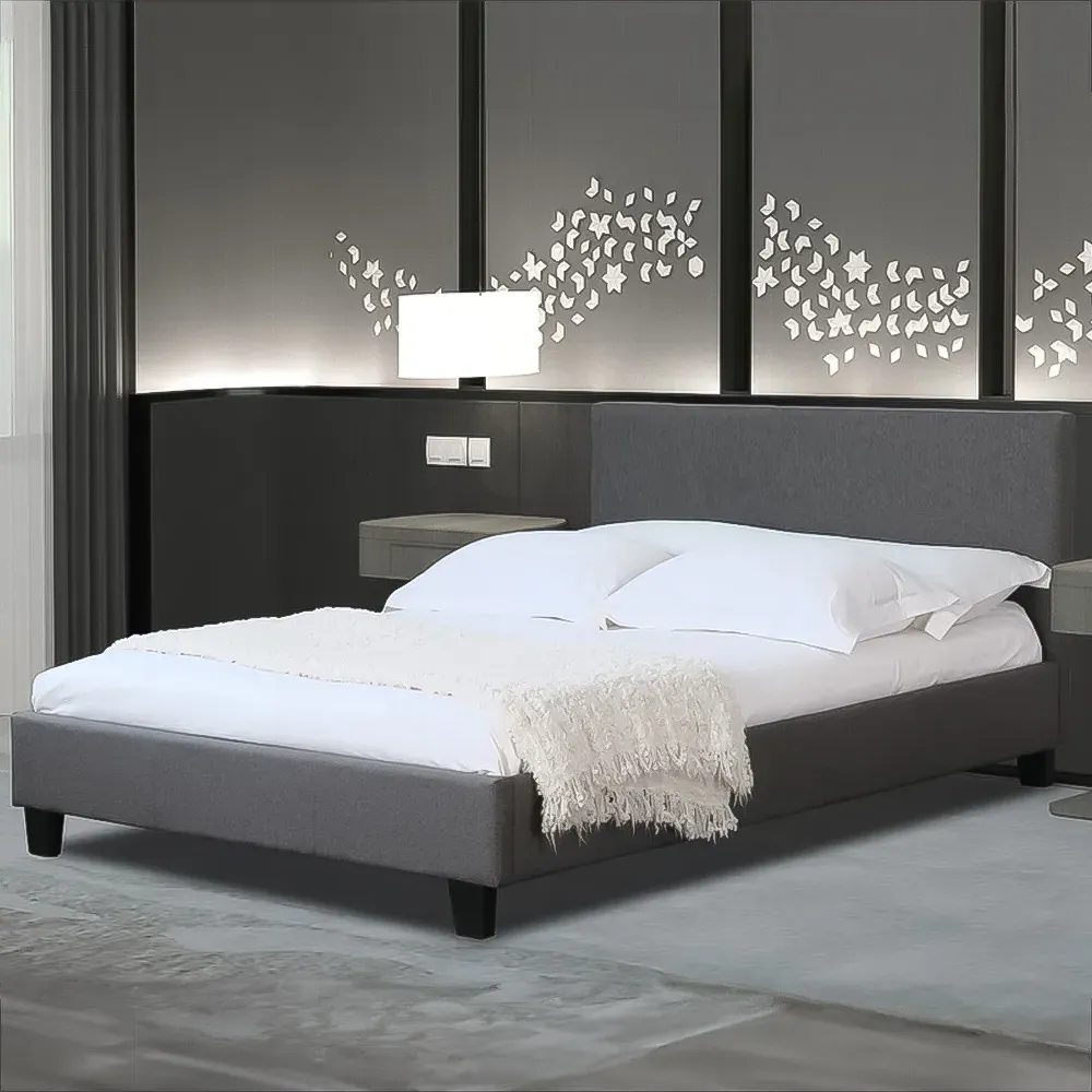 Brooklyn Single Bed Frame - Dark Grey, Fabric image