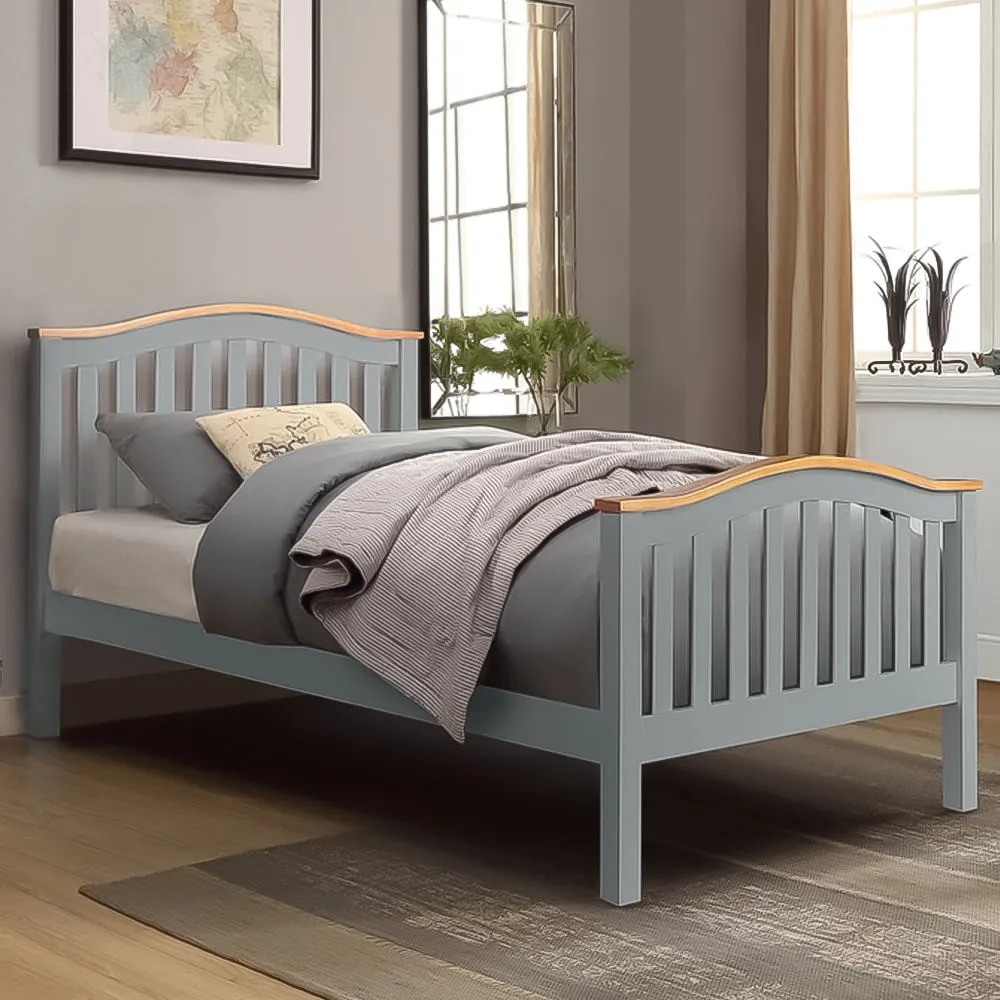 Brooklyn Single Bed Frame - Grey, Pine