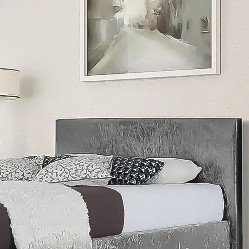 Brooklyn Single Bed Frame - Silver, Crushed Velvet