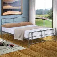 Brooklyn Single Bed Frame - Silver, Metal