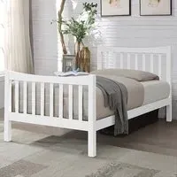 Brooklyn Single Bed Frame - White, Pine
