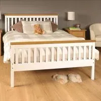 Brooklyn Single Bed Frame - White, Pine