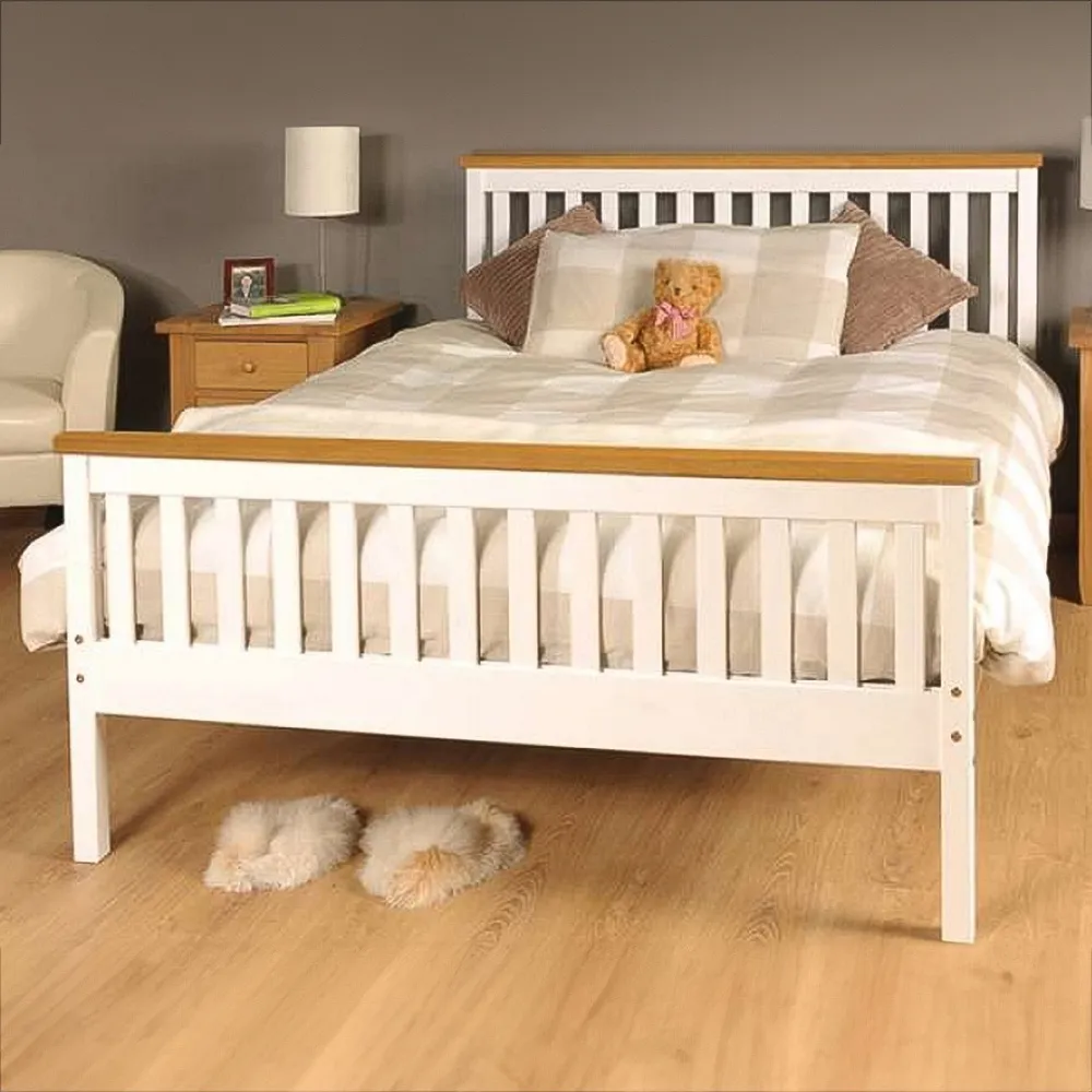 Brooklyn Single Bed Frame - White, Pine