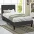 Brooklyn Single Bed Frame with Buttoned Headboard - Dark Grey