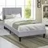 Brooklyn Single Bed Frame with Buttoned Headboard - Light Grey