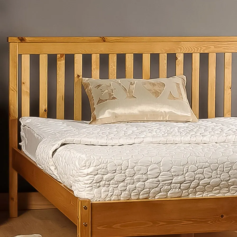 Brooklyn Single Bed Frame with Low Foot End - Caramel