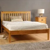 Brooklyn Single Bed Frame with Low Foot End - Caramel