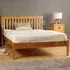 Brooklyn Single Bed Frame with Low Foot End - Caramel