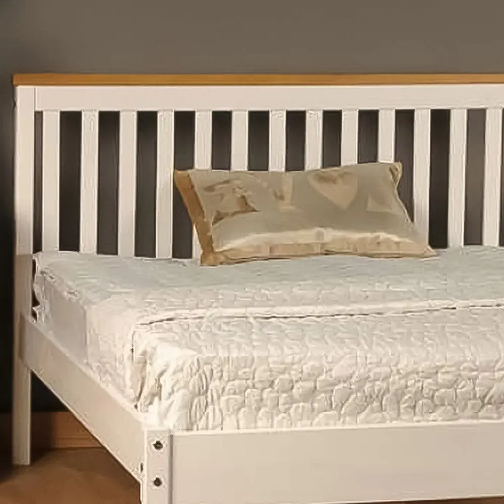 Brooklyn Single Bed Frame with Low Foot End - White