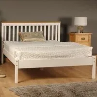 Brooklyn Single Bed Frame with Low Foot End - White