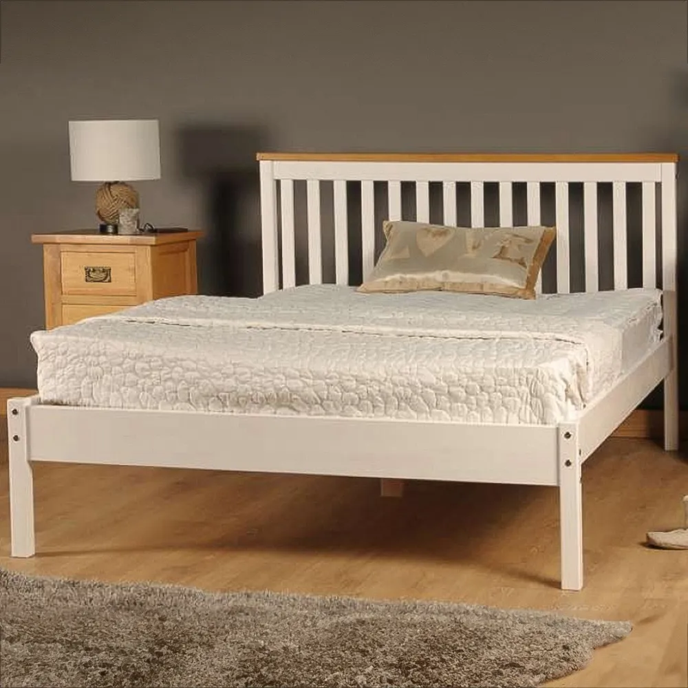 Brooklyn Single Bed Frame with Low Foot End - White image
