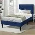 Brooklyn Single Bed Frame with Padded Headboard - Blue