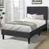 Brooklyn Single Bed Frame with Padded Headboard - Dark Grey