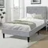 Brooklyn Single Bed Frame with Padded Headboard - Light Grey