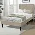 Brooklyn Single Bed Frame with Padded Headboard - Stone