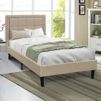 Brooklyn Single Buttoned Headboard Bed Frame - Grey