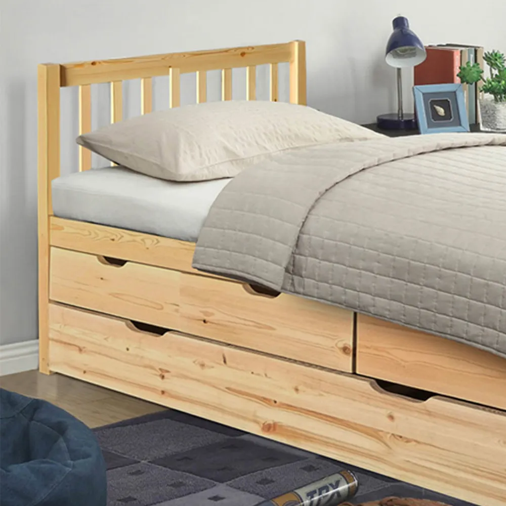 Brooklyn Single Cabin Bed with Trundle - Natural, Pine