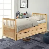 Brooklyn Single Cabin Bed with Trundle - Natural, Pine