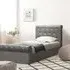 Brooklyn Single Chesterfield Bed Frame with Diamante - Grey, Linen