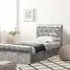 Brooklyn Single Chesterfield Bed Frame with Diamante - Silver, Velvet