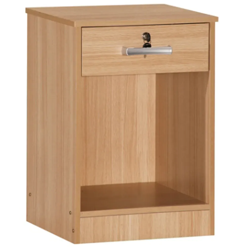 Brooklyn Single Drawer Bedside Table - Brown, Oak