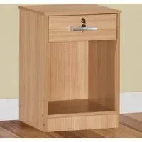 Brooklyn Single Drawer Bedside Table - Brown, Oak