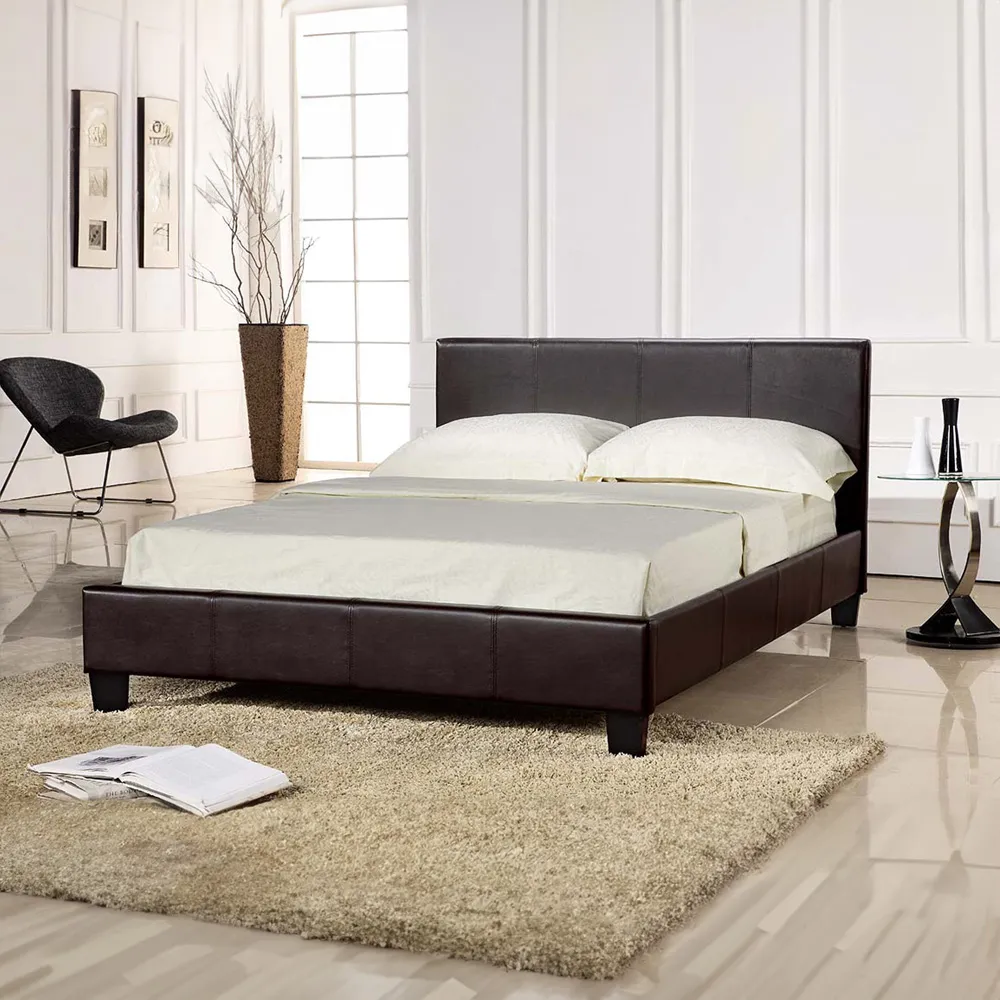 Brooklyn Single Ottoman Bed with Storage - Brown, Faux Leather