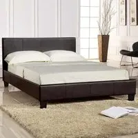 Brooklyn Single Ottoman Bed with Storage - Brown, Faux Leather