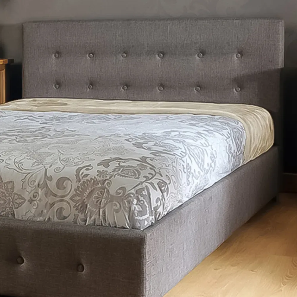 Brooklyn Single Ottoman Bed with Storage - Grey, Fabric