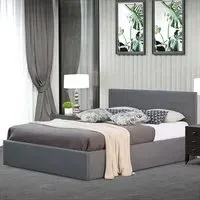 Brooklyn Single Ottoman Bed with Storage - Grey, Fabric